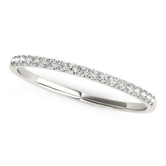 1/8 CT. T.W. Pave Set Round Diamond Wedding Band in 14k White Gold