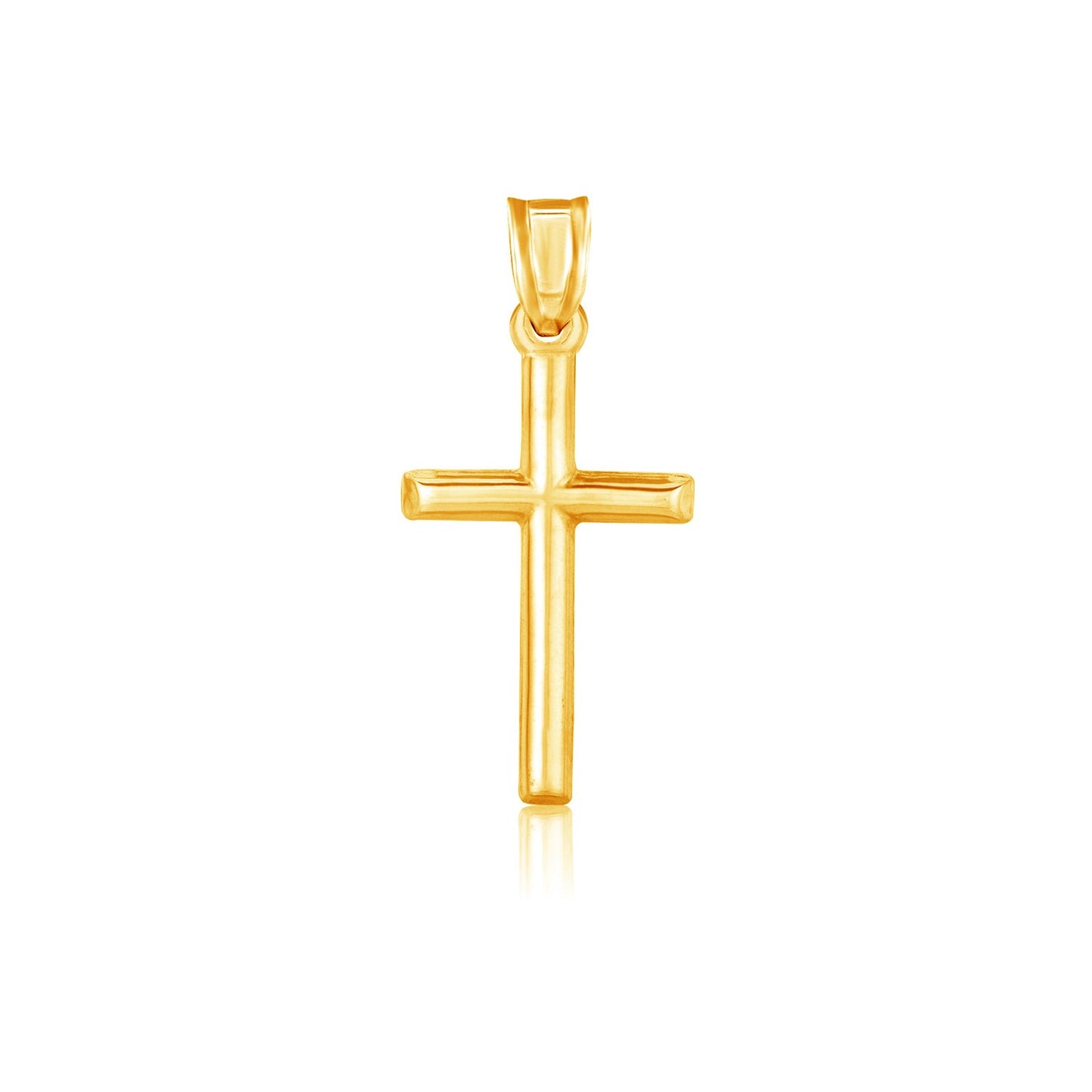 14k Yellow Gold Polished Cross Pendant