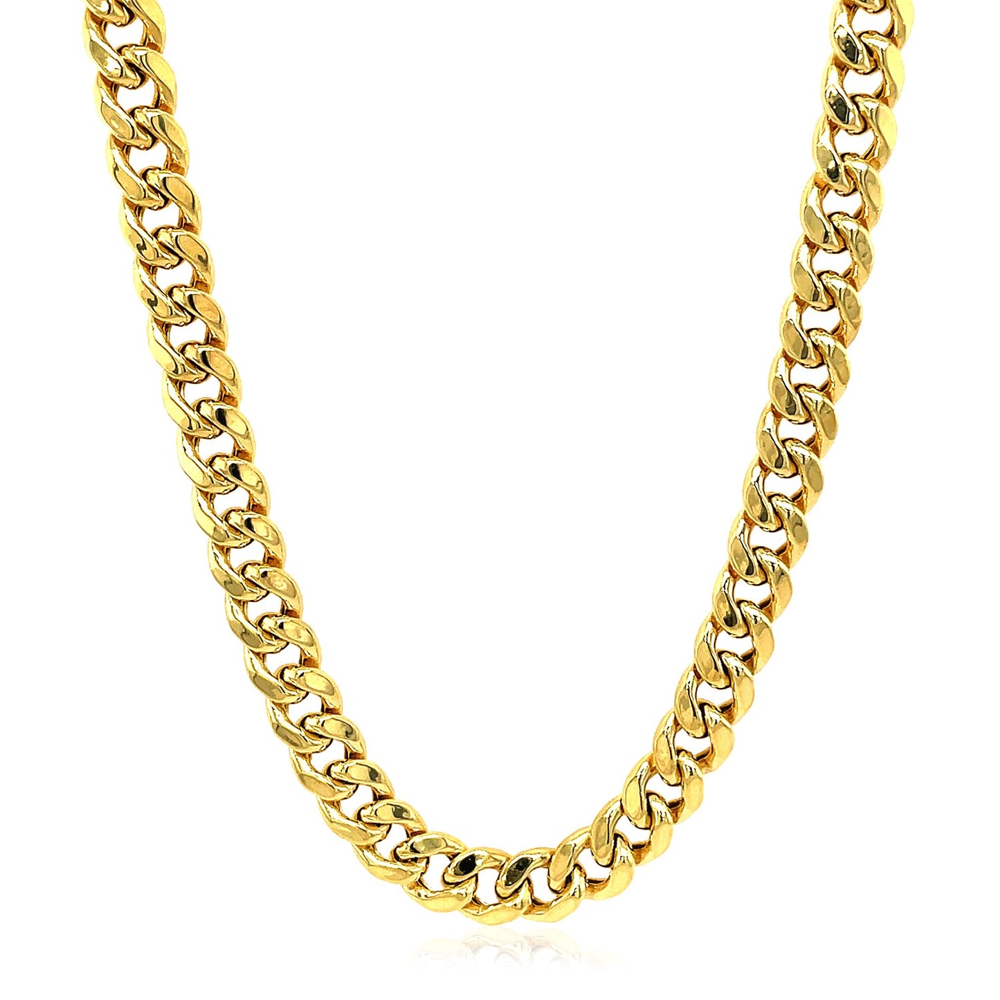 14k Yellow Gold Semi Solid Miami Cuban Link Chain