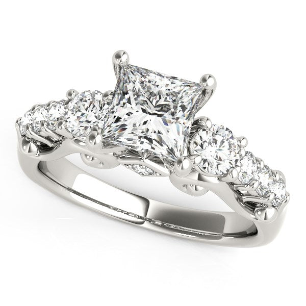 1 3/4 CT. T.W. Three Stone Antique Engagement Ring in 14K White Gold