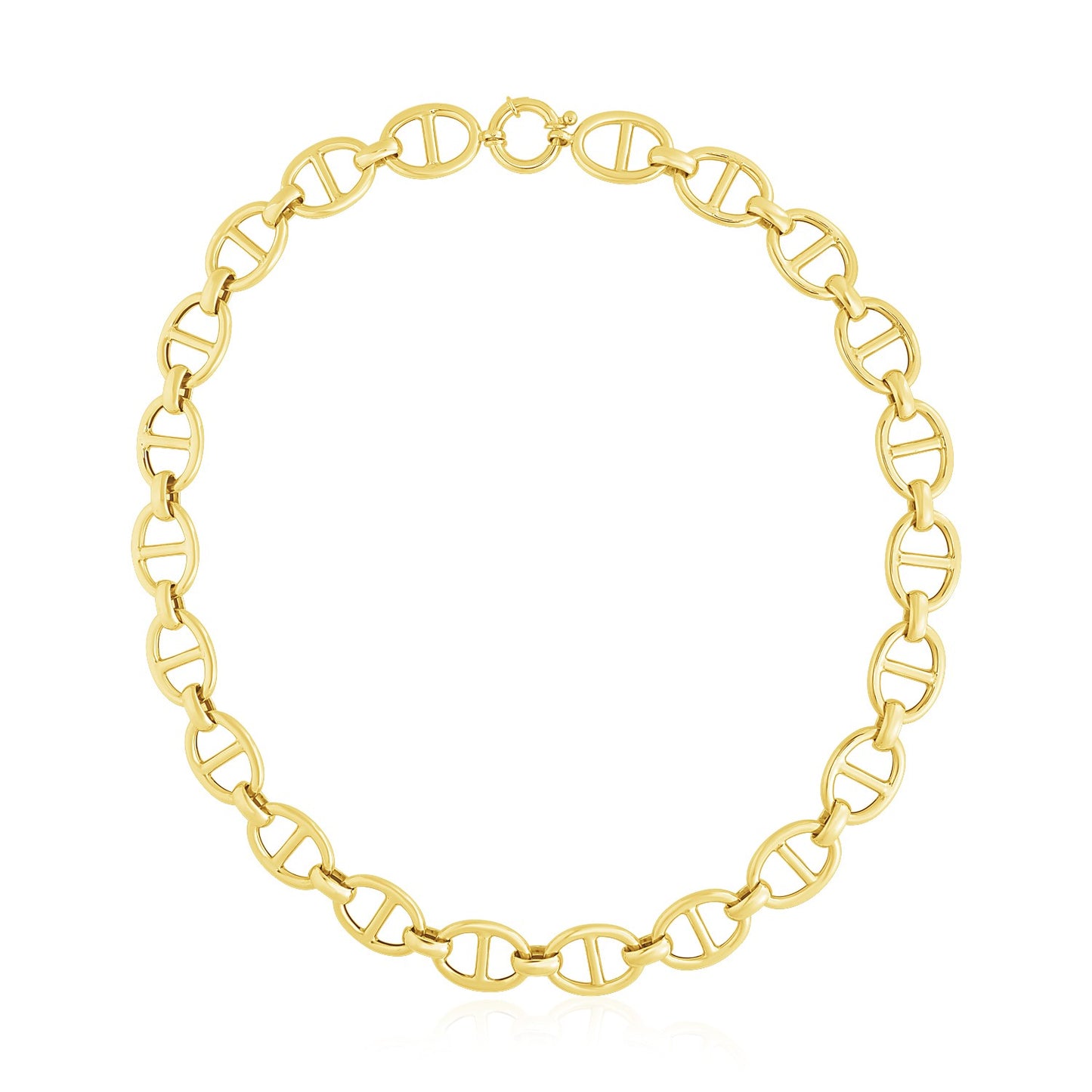 14k Yellow Gold Polished Mariner Link Necklace