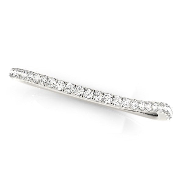 1/10 CT. T.W Slim Curved Diamond Wedding Band in 14k White Gold