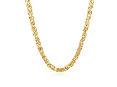 14k Yellow Gold Byzantine Chain