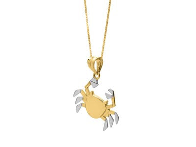 10K Two Tone Gold Crab Necklace