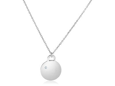 Sterling Silver Polished Disc Necklace