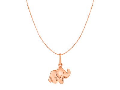 Small Elephant Pendant in 10k Rose Gold