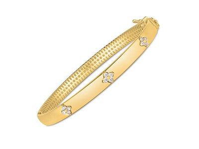 14k Yellow Gold Trilogy Diamond Bangle