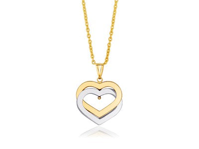 Intertwined Hearts Pendant in 14k Two Tone Gold