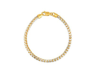 Round Pave Franco Chain Bracelet in 14k Yellow Gold