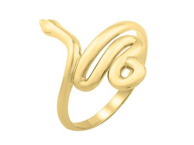 14K Yellow Gold Snake Ring