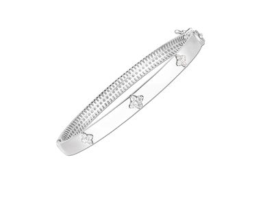 14k White Gold Trilogy Diamond Bangle