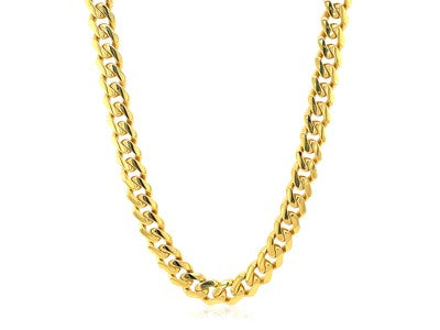 14k Yellow Gold Polished Miami Cuban Link Chain