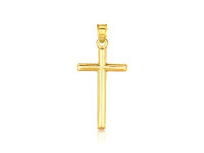 High Polish Cross Pendant in 14k Yellow Gold